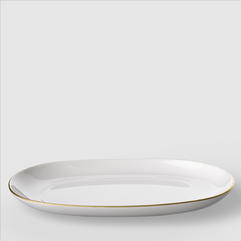 VB Anmut Gold Đĩa Oval màu trắng sứ xương cao cấp viền vàng Villeroy & Boch nhập khẩu từ Đức 20cm 1046533570
