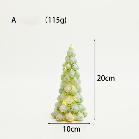 XMAS Cây thông thủy tinh màu vàng 20x10cm 6684