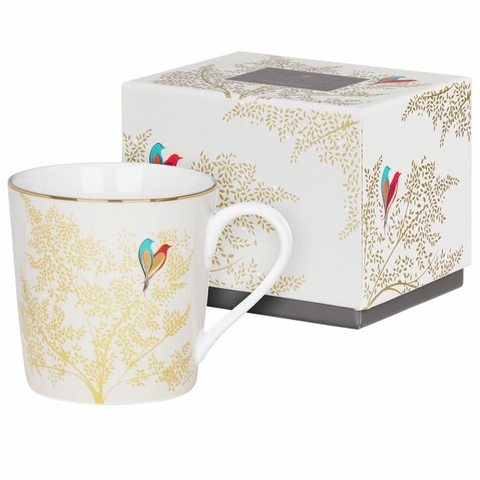 PM Sara Miller Chelsea Cốc cao màu xám nhạt 344ml mạ vàng 22ct thương hiệu Portmerion Anh Quốc SMCY78914-XG