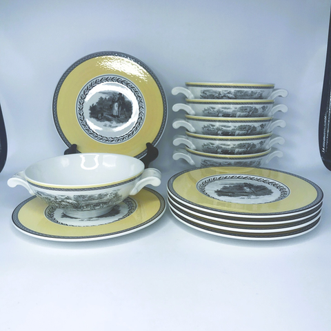 VB Audun Ferme Bát Soup 0.4l bức tranh làng quê Châu Âu  thương hiệu Villeroy& Boch nhập khẩu từ Đức 1010672510