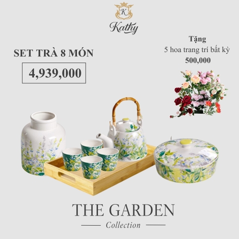 [SET QUÀ TẶNG] GARDEN Bộ Ấm Trà, Bình Hoa, Hũ Mứt Hoạ Tiết Hoa May - Hàng Chính Hãng Thiết Kế Từ Anh Quốc