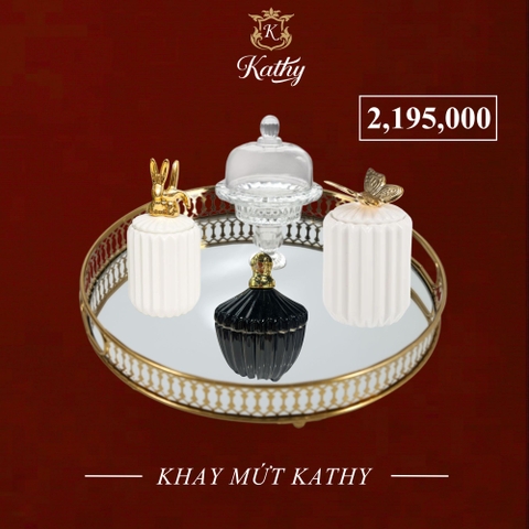 [SET QUÀ TẾT] Khay Mứt Tết với hũ mứt gốm sứ, thủy tinh sang trọng - Hàng Chính Hãng thiết kế Anh Quốc