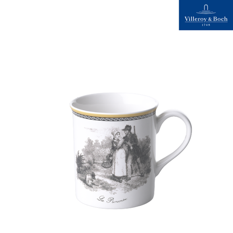 VB Audun Chasse Cốc cao màu trắng viền vàng 300ml  thuộc thương hiệu Villeroy & Boch sản xuất tại Đức 1010709651