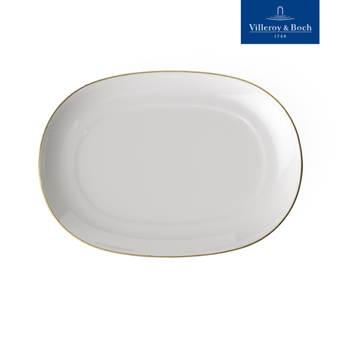 VB Anmut Gold Đĩa Oval màu trắng sứ xương cao cấp viền vàng Villeroy & Boch nhập khẩu từ Đức 20cm 1046533570