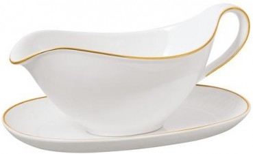 VB Anmut Gold Thuyền rót nước sốt màu trắng sứ xương cao cấp mạ viền vàng Villeroy&Boch nhập khẩu từ Đức 1046533407