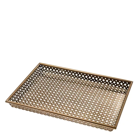 EICHHOLTZ Khay trang trí bằng đồng Tray Sirenuse rectangular S antique brass finish 113071