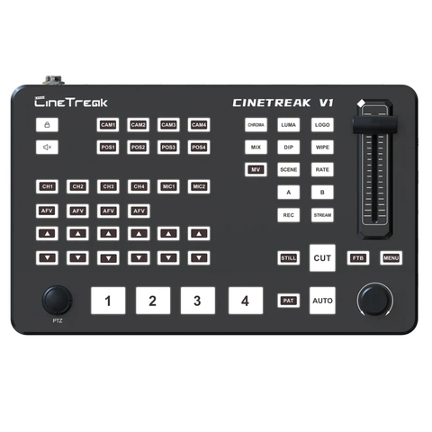 Bàn trộn video CineTreak V1 – Switcher HDMI 4 kênh cho livestream & ghi hình.