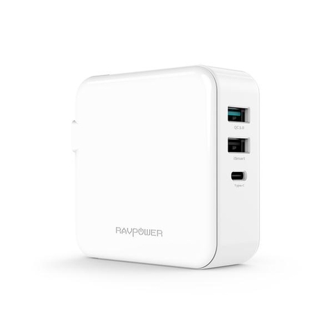 Sạc RAVPower RP-PC082, PD65W, USB-C, QC3.0, EU Plug