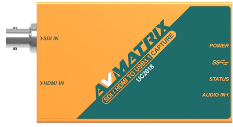 AVMATRIX UC2018 HDMI/SDI Video Capture Card with USB 3.0 Type-C 1080P 60FPS Uncompressed Transmission Speed Automatic Input Signal Detection for Live Streaming