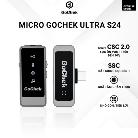 Micro thu âm không dây GoChek Ultra S24 - Bộ 01 mic không hộp sạc