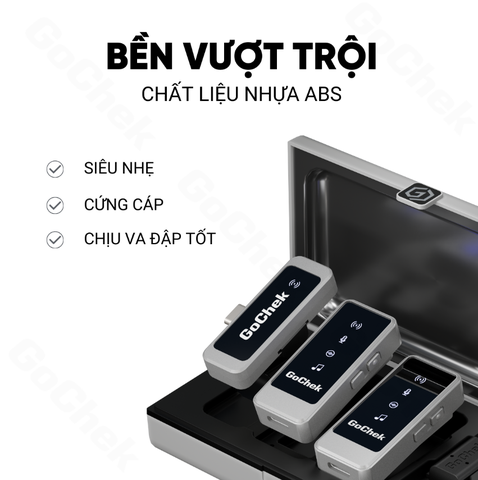 Micro thu âm không dây GoChek Ultra S24 - Bộ 02 mic có hộp sạc