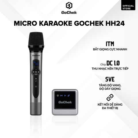 Micro hát đa năng GoChek HH24 - Bộ 01 (1 micro, 1 đầu thu)