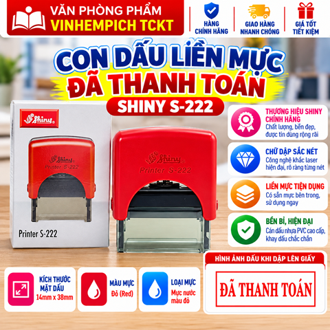 Con dấu liền mực Đã Thanh Toán (Mực đỏ)