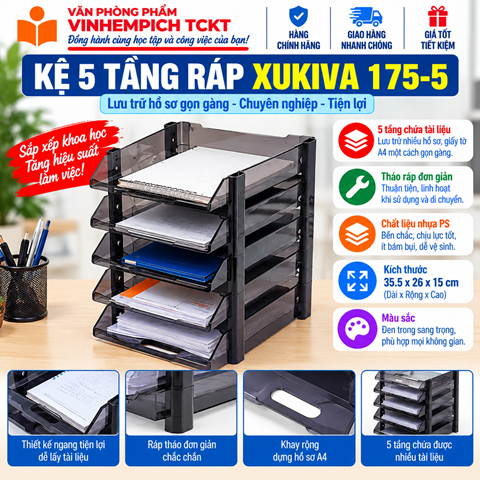 Kệ 5 tầng đứng Xukiva 175-5