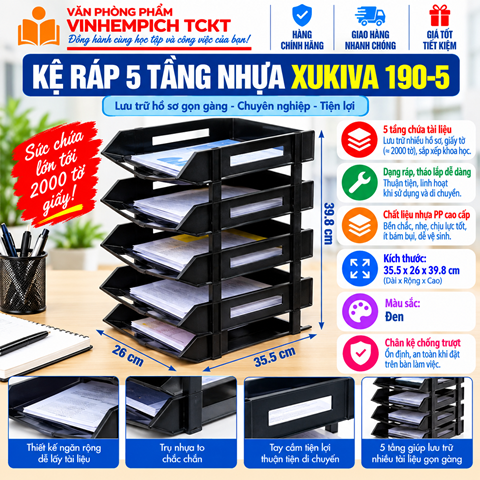 Kệ ráp 5 tầng nhựa Xukiva 190-5