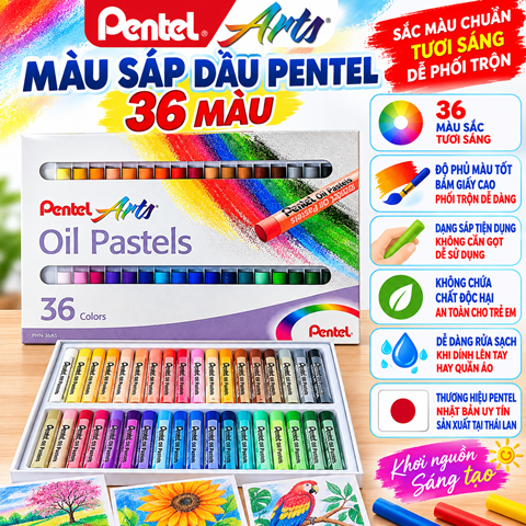 Sáp màu dầu Pentel 36 màu