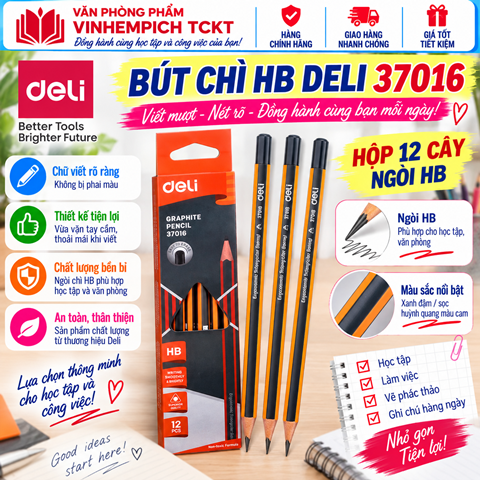 Hộp 12 Cây Bút Chì HB Deli 37016