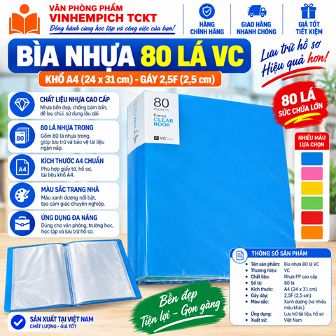 Bìa 80 Lá Nhựa Trong Lưu Trữ
