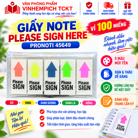 GIẤY NOTE PLEASE SIGN PRONOTI