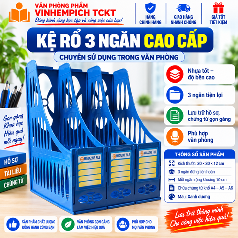 Kệ rổ 3 ngăn CAO CẤP TTM chuyên sử dụng trong văn phòng