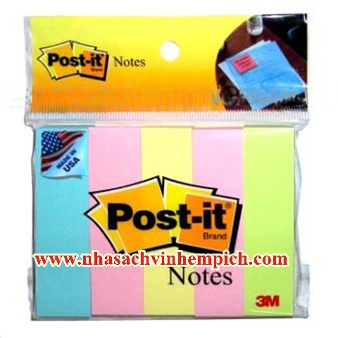 Giấy ghi chú 5 màu Post-it 20 x 76 mm