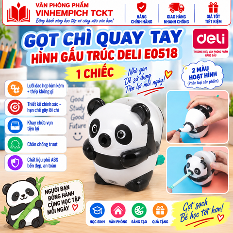 Gọt Chì Quay Tay Gấu Trúc Deli 518