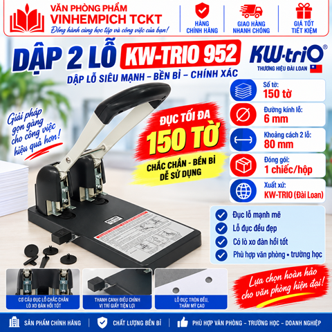 DẬP 2 LỖ KW – TRIO 952 ( 150 TỜ )