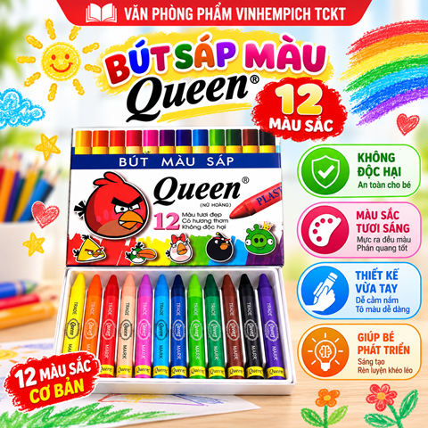 Sáp màu Queen 12 MÀU PC012
