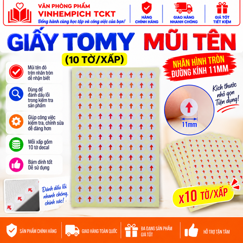GIẤY TOMMY MŨI TÊN (10 MIẾNG/XẤP)