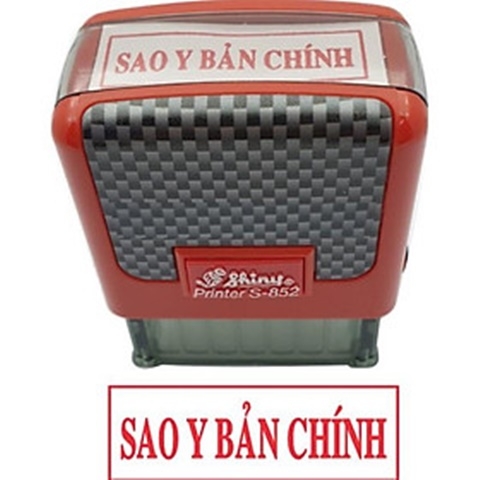 Con dấu Sao Y Bản Chính - Shiny S852 mực đỏ