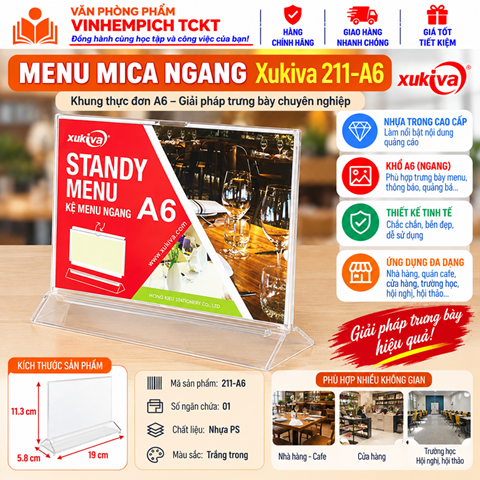 Menu mica ngang Xukiva 211-A6