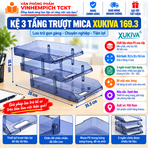 KỆ 3 TẦNG TRƯỢT XUKIVA 169.3
