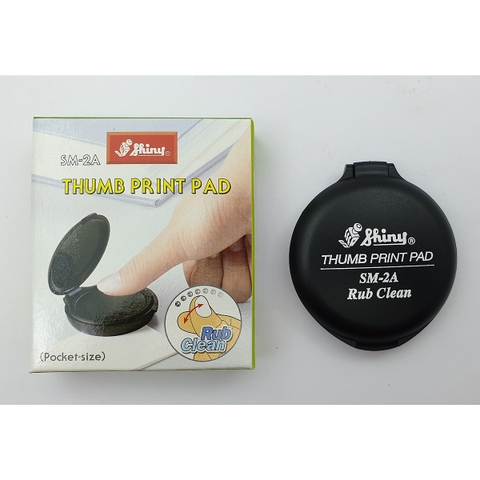 Khay tampon mực lăn tay màu đen Shiny Thumb print pad SM-2A - Hộp mực lăn chỉ tay SM 2 A không dính tay