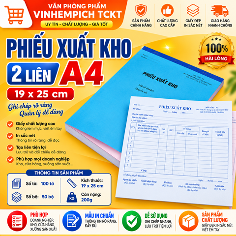 PHIẾU XUẤT KHO 2 LIÊN A4