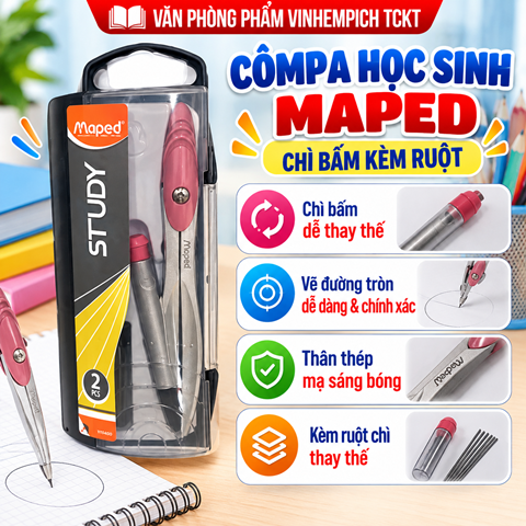 Compa Học Sinh Chì Gỗ Maped 119410