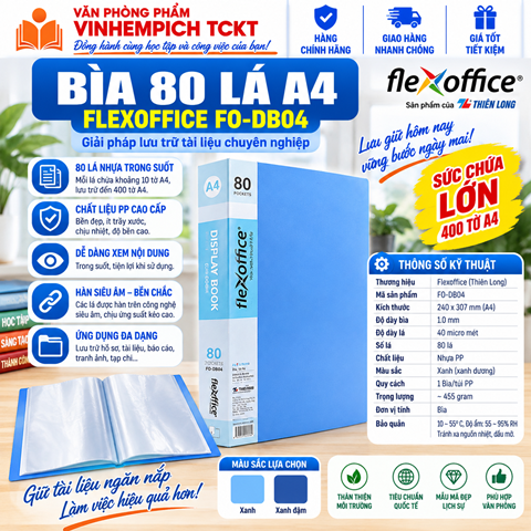 Bìa 80 lá A4 Flexoffice FO-DB04