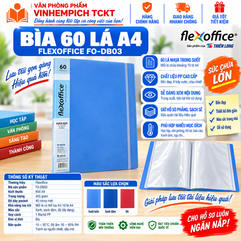 Bìa 60 lá A4 FO-DB03