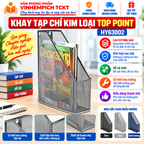 Khay Tạp Chí Kim Loại Top Point HY63002