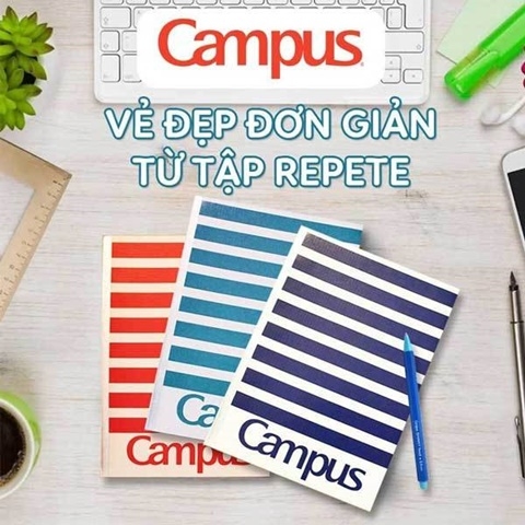 Lốc 10 Quyển Tập Sinh Viên kẻ ngang Repete 120 Trang ( Campus )