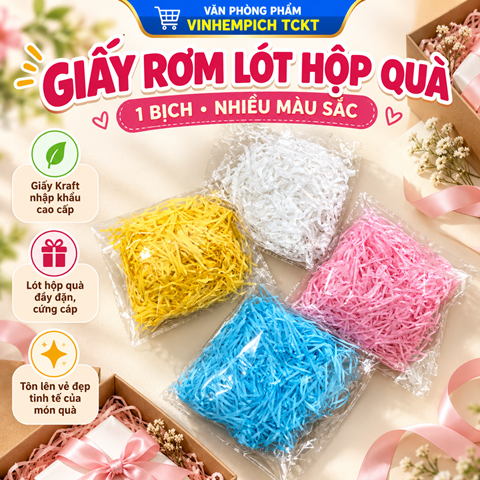 Giấy rơm giấy vụn lót hộp quà tặng - 1 bịch