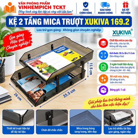 KỆ 2 TẦNG TRƯỢT MICA XUKIVA 169.2