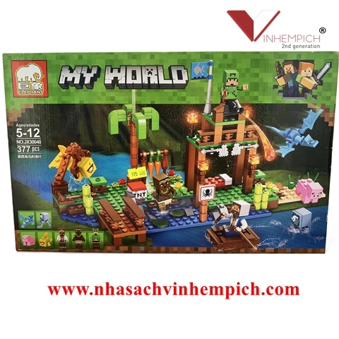 Bộ lego xếp hình Minecraft My World JX30040 Xây dựng cảng phòng thủ