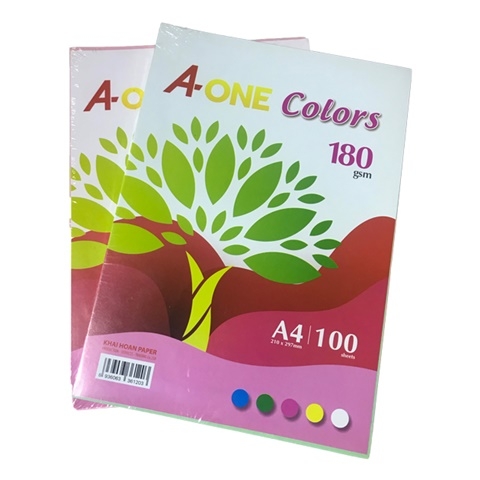 BÌA MÀU A4 180GSM (TRẮNG, XANH BIỂN, XANH LÁ, HỒNG, VÀNG)