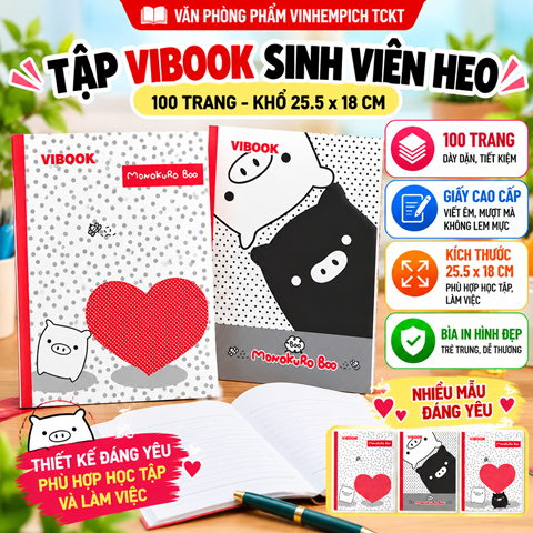 Tập 100 trang Vibook Sinh viên heo