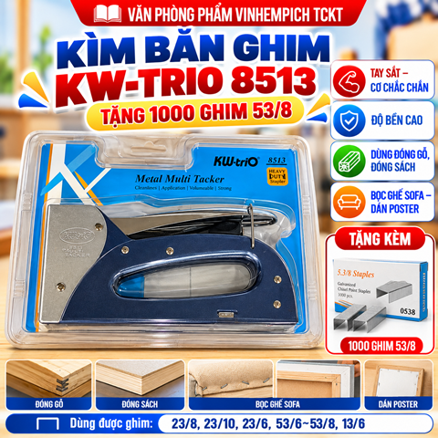 SÚNG BẮN GHIM KW-TRIO 18513 (KÈM HỘP GHIM 53/8)