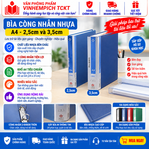 Bìa còng nhẫn nhựa 2.5F HQNGP