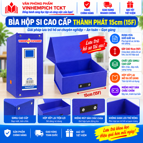 Bìa hộp si cao cấp Thành Phát 15cm (15F)