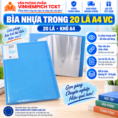 BÌA NHỰA 20 LÁ VC