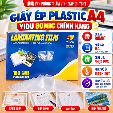 NHỰA ÉP DẺO PLASTIC 80 MIC YIDU A4