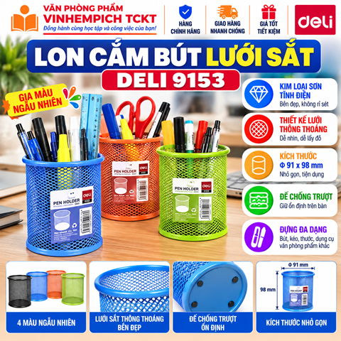 ỐNG CẮM BÚT DELI 9153